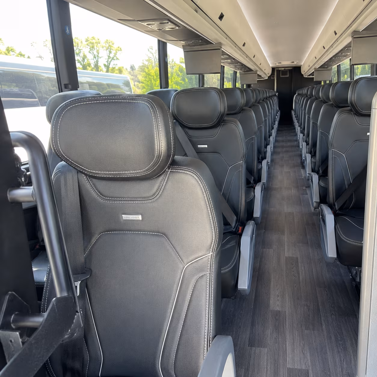 hollywood charter bus rental interior