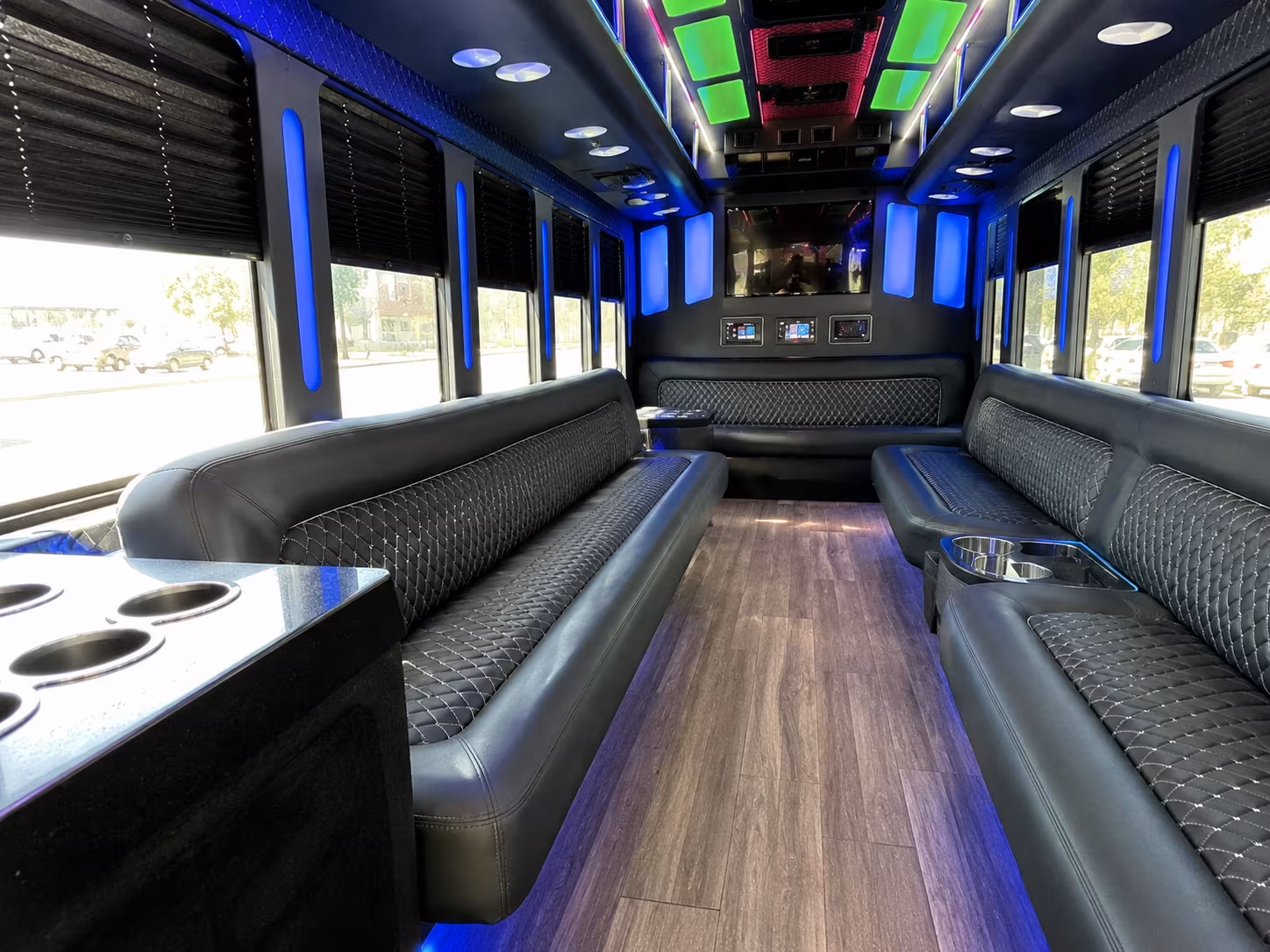 jupiter 15 passenger party bus inside