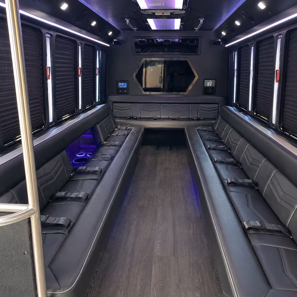 jupiter 18 passenger party bus interior
