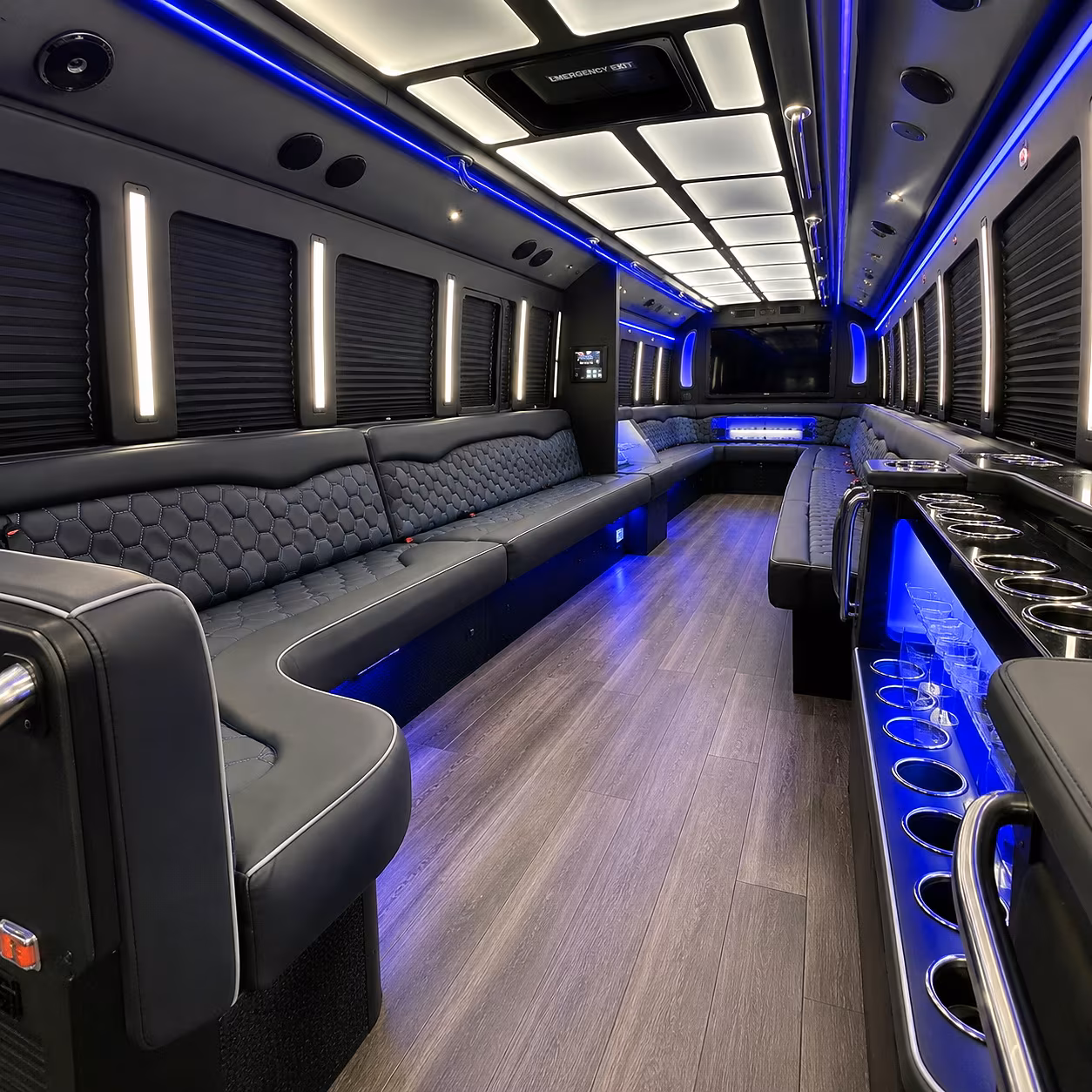 jupiter party bus rental interior