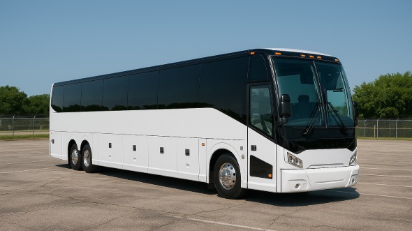Exterior of Charter Bus Company Fort Lauderdale's 54 Passenger Charter Bus in Fort Lauderdale