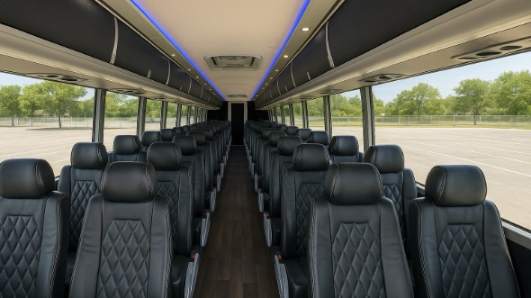 Interior of Charter Bus Company Jupiter's 54 Passenger Charter Bus in Jupiter