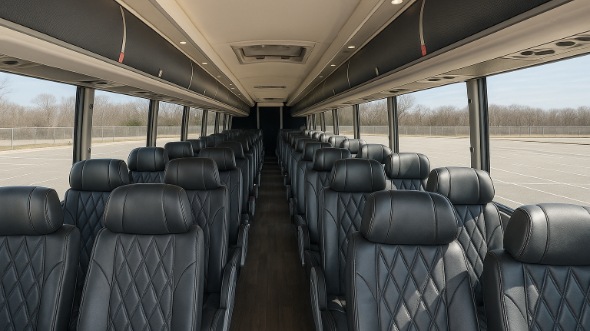 Interior of Charter Bus Company Hollywood's 56 Passenger Charter Bus in Hollywood