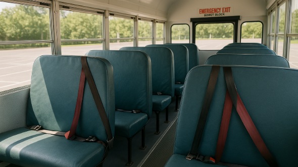Interior of Charter Bus Company Hollywood's School Bus in Hollywood