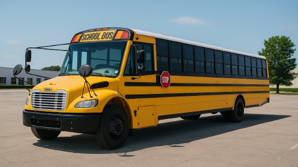 Exterior of Charter Bus Company Lake Worth Beach's School Bus in Lake Worth Beach